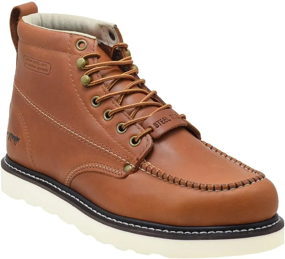 Golden Fox Steel Toe Men's Lightweight Work Boots Moc Toe Boot Insulated