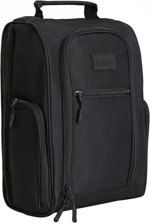 Goloni Golf Shoe Bag for Men & Women, Padded Travel Shoe Bag with Side Accessory Pockets,Sport Shoe Carrier for Golf Shoes,Socks,Tees & Balls,Durable & Lightweight Design(Black)