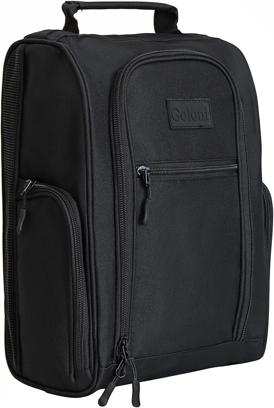 Goloni Golf Shoe Bag for Men & Women, Padded Travel Shoe Bag with Side Accessory Pockets,Sport Shoe Carrier for Golf Shoes,Socks,Tees & Balls,Durable & Lightweight Design(Black)