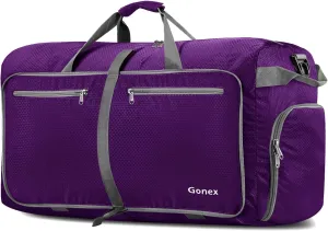 Gonex 40L 60L 80L 100L 150L Large Foldable Travel Duffle Bag with Shoes Compartment, Packable Lightweight Water Repellent Duffel Bag for Camping Gym Weekender Bag