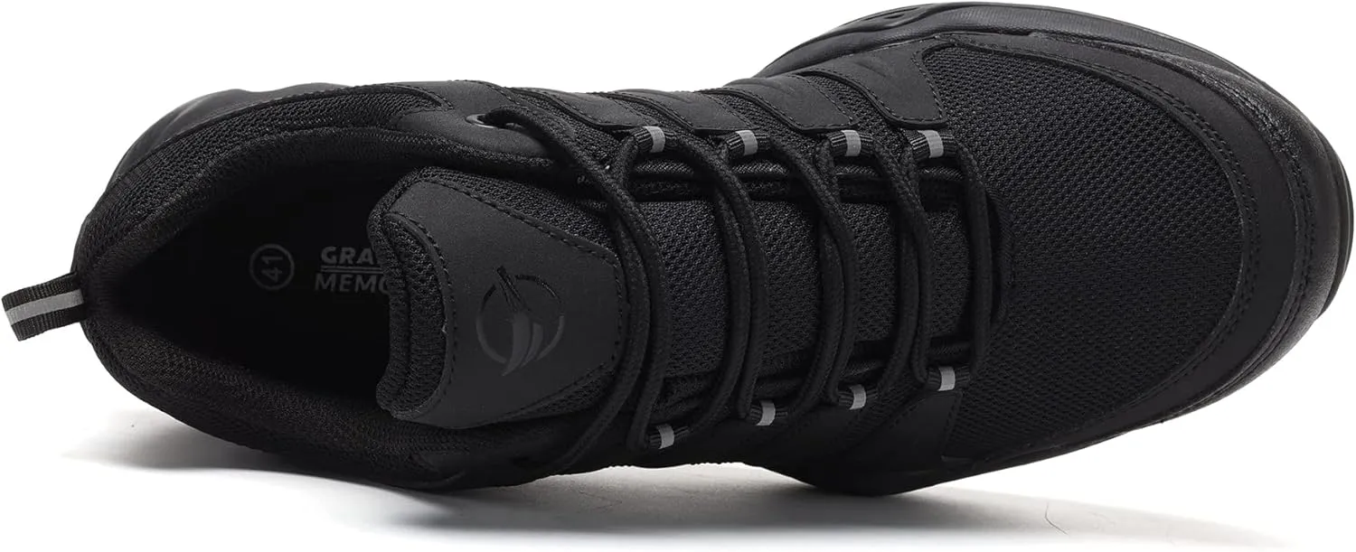 Grand Attack Men's Waterproof Hiking Shoes Lightweight Approach Trekking Comfortable Backpacking Boots Non Slip Work Shoes Outdoor Camping Travel Sneakers