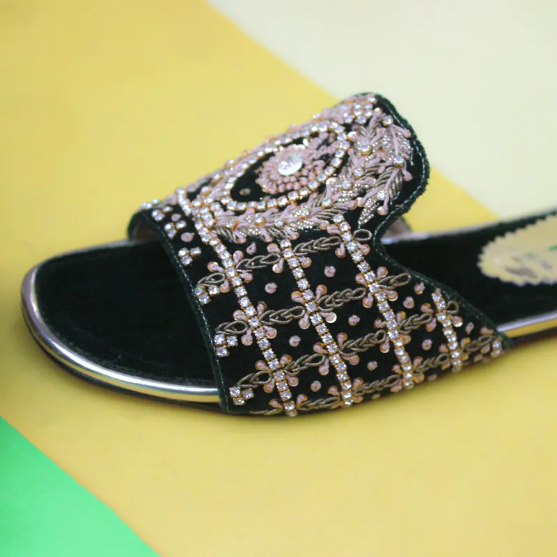 Green Fancy Slippers For Women
