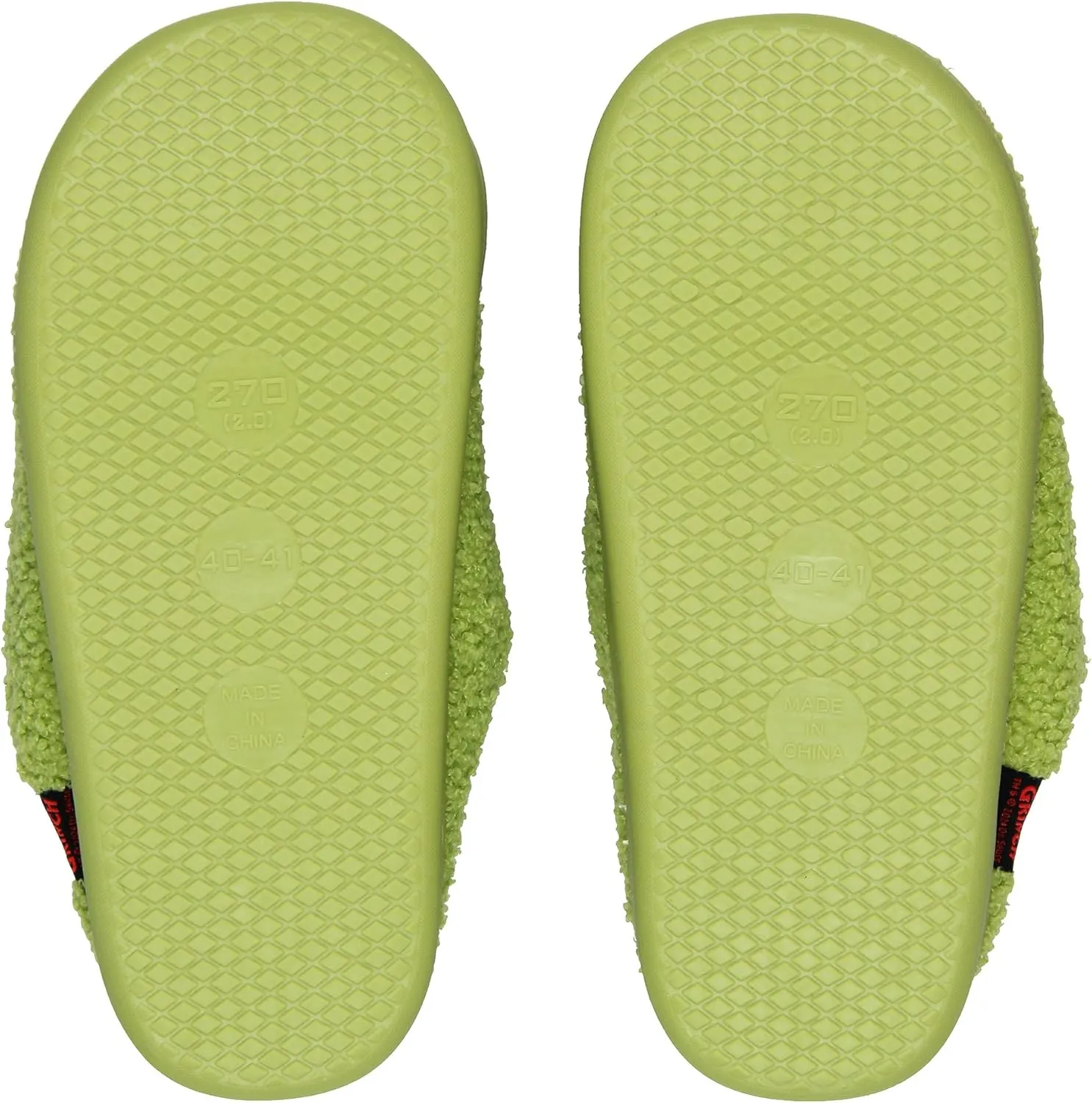 Grinch Slippers Dr Seuss The Grinch Who Stole Christmas 3D Hat Holiday Matching Family Rubber Bottom House Slipper