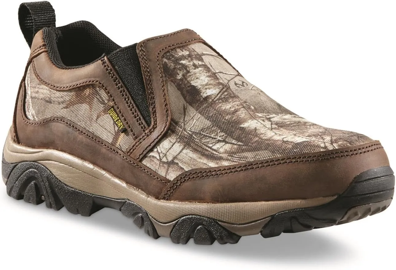 Guide Gear Arrowhead II Men's Leather Waterproof Slip-on Loafers Non-Slip Breathable Lightweight Shoes for Hiking, Walking, Outdoor, Casual, Work, Dress