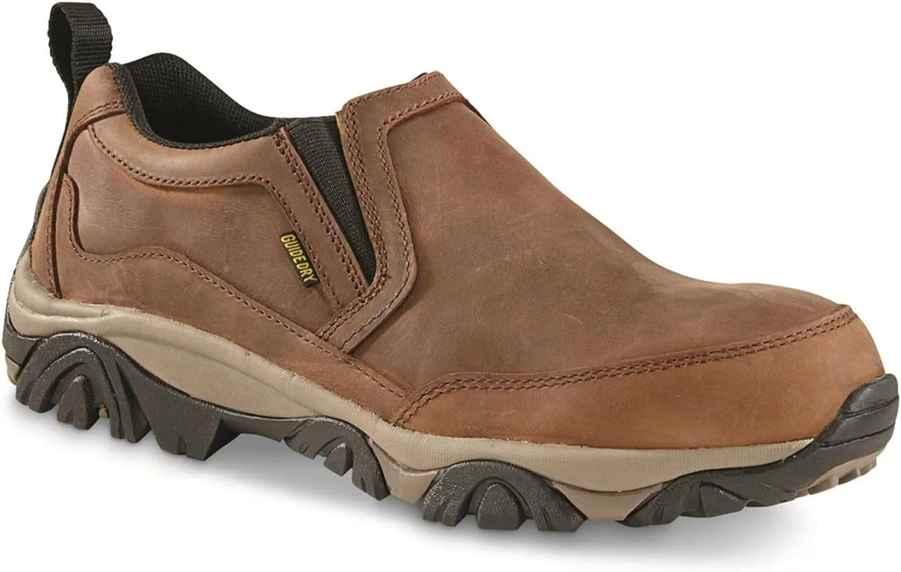 Guide Gear Arrowhead II Men's Leather Waterproof Slip-on Loafers Non-Slip Breathable Lightweight Shoes for Hiking, Walking, Outdoor, Casual, Work, Dress