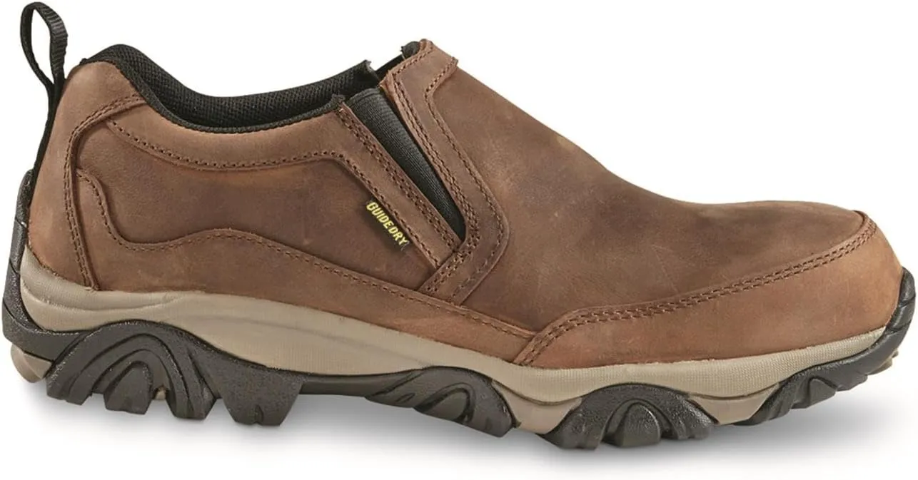 Guide Gear Arrowhead II Men's Leather Waterproof Slip-on Loafers Non-Slip Breathable Lightweight Shoes for Hiking, Walking, Outdoor, Casual, Work, Dress
