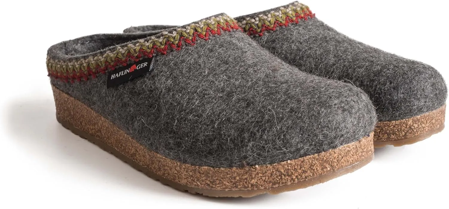 HAFLINGER Grizzly Zigzag Felt Clog Wool Slipper