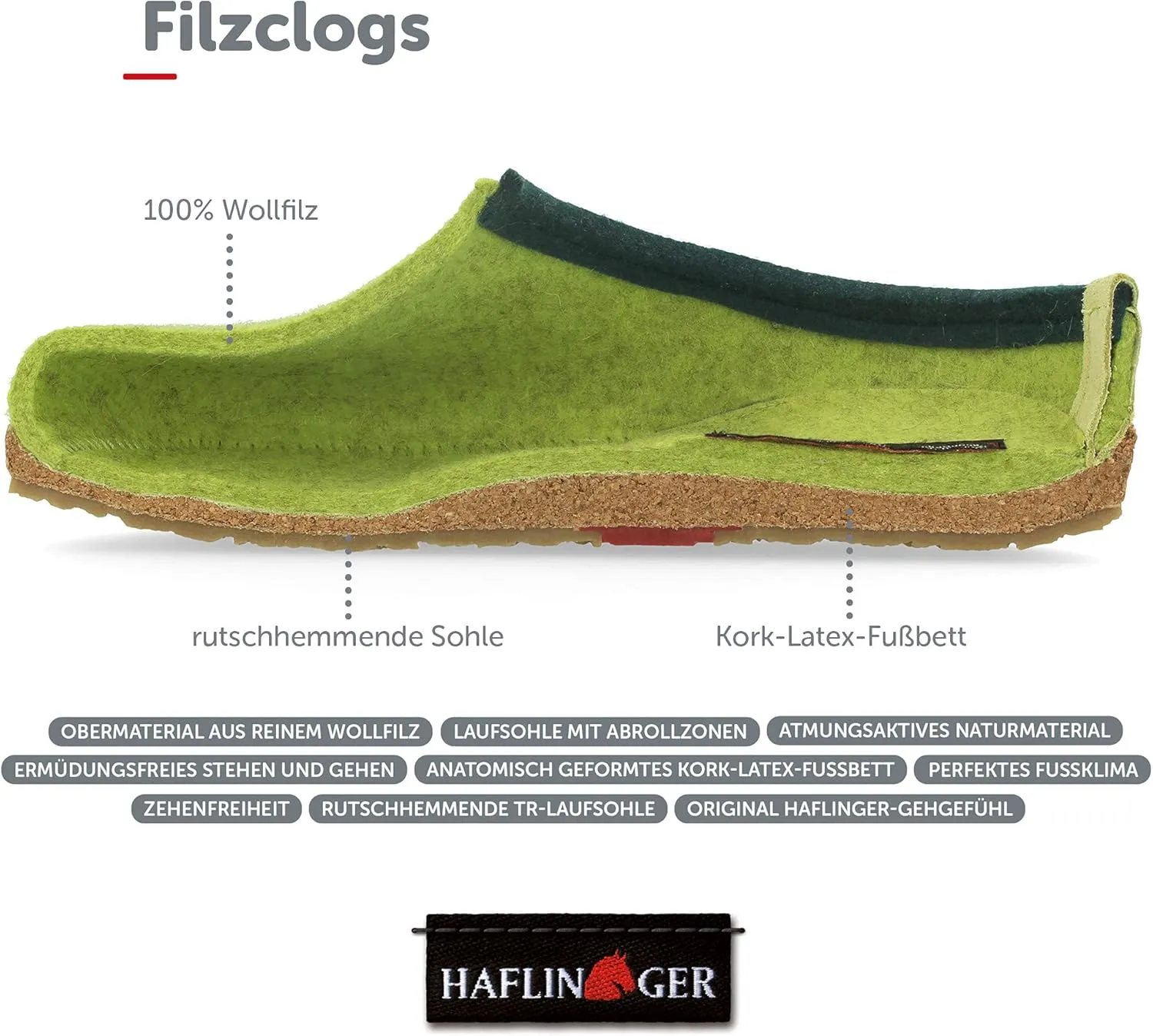HAFLINGER Kris Felt Clog Wool Slipper Unisex