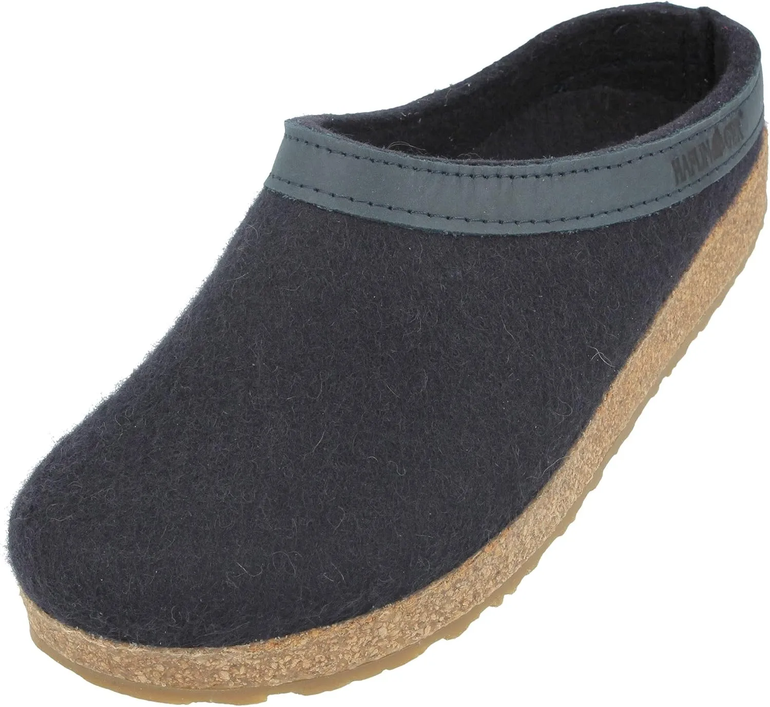 Haflinger Womens Grizzly Torben mittleblau Blue Wool Clog Slipper EU 38