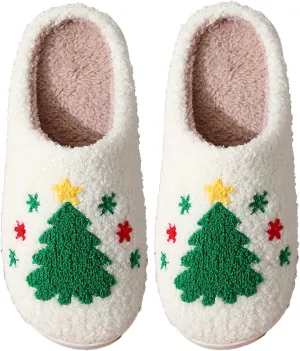 Halloween Christmas Slippers Holiday Slipper House Shoes Home Slipper for Women Fuzzy Outdoor Indoor Bedroom Slippers