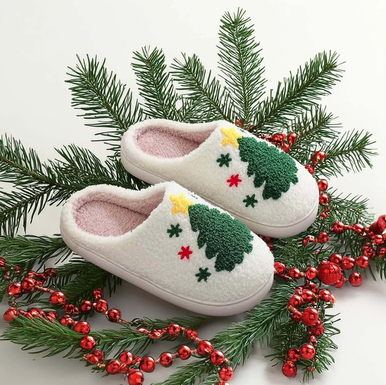 Halloween Christmas Slippers Holiday Slipper House Shoes Home Slipper for Women Fuzzy Outdoor Indoor Bedroom Slippers