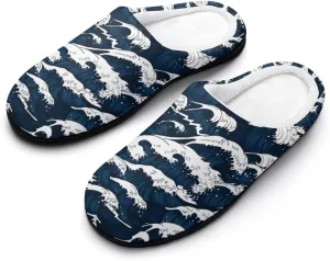 Halloween Green Eyes Black Birds Cat House Slippers For Woman Ladies Memory Foam Bedroom Slipper Outdoor Slip-On Shoes