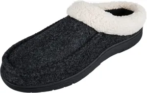 Hanes Men's Felt Clog Slipper Shoe - Memory Foam Indoor Outdoor Sole