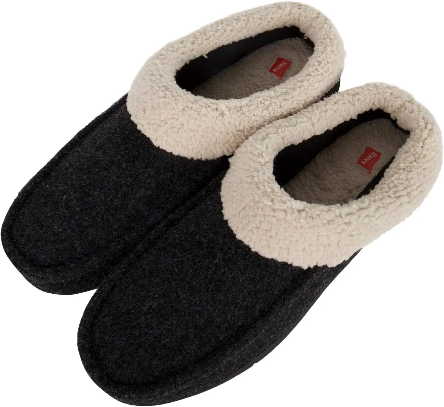 Hanes Men's Felt Clog Slipper Shoe - Memory Foam Indoor Outdoor Sole