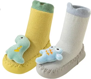 Happy Cherry Baby Kid Non-slip Rubber Sole Socks Shoes Indoor Soft First Walking Floor Booties Slipper for Toddler Girls Boys
