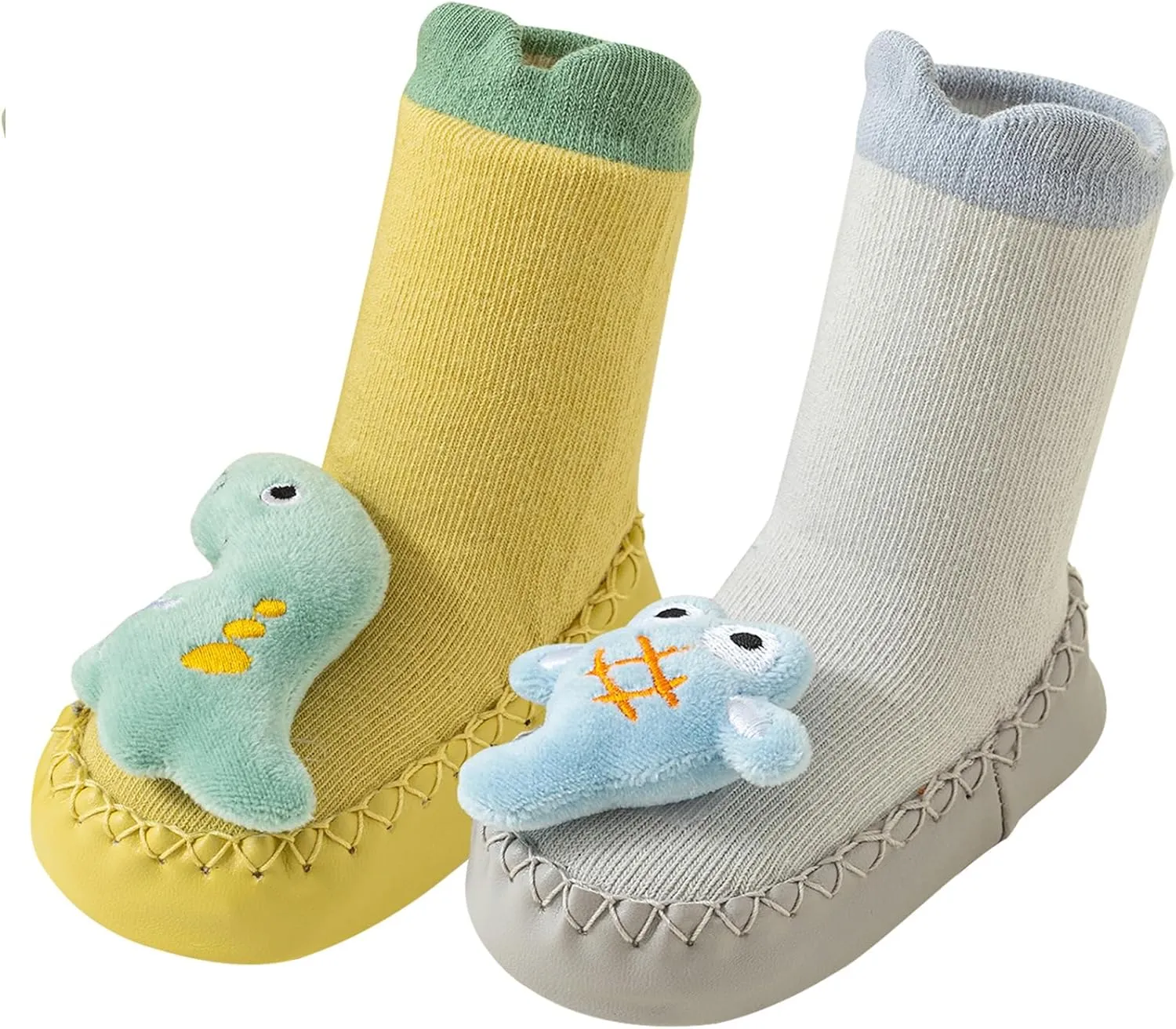 Happy Cherry Baby Kid Non-slip Rubber Sole Socks Shoes Indoor Soft First Walking Floor Booties Slipper for Toddler Girls Boys
