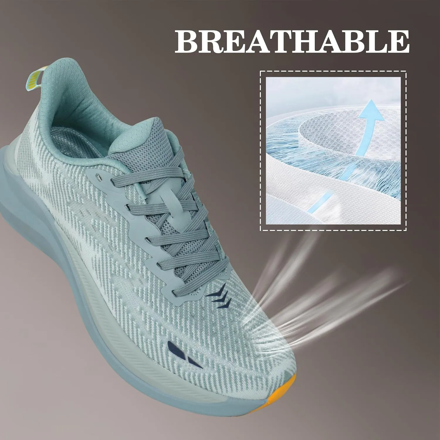 Hawkwell Men's Cloud Zero Active Cushion Breathable Tennis Walking Running Gym Workout Jogging Fashion Sneakers Medical Work Shoes