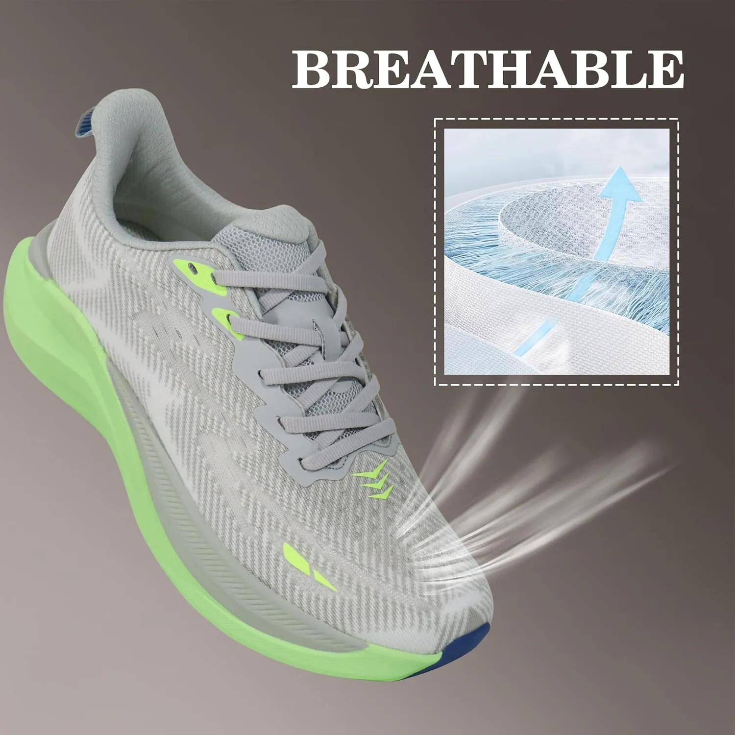 Hawkwell Men's Cloud Zero Active Cushion Breathable Tennis Walking Running Gym Workout Jogging Fashion Sneakers Medical Work Shoes