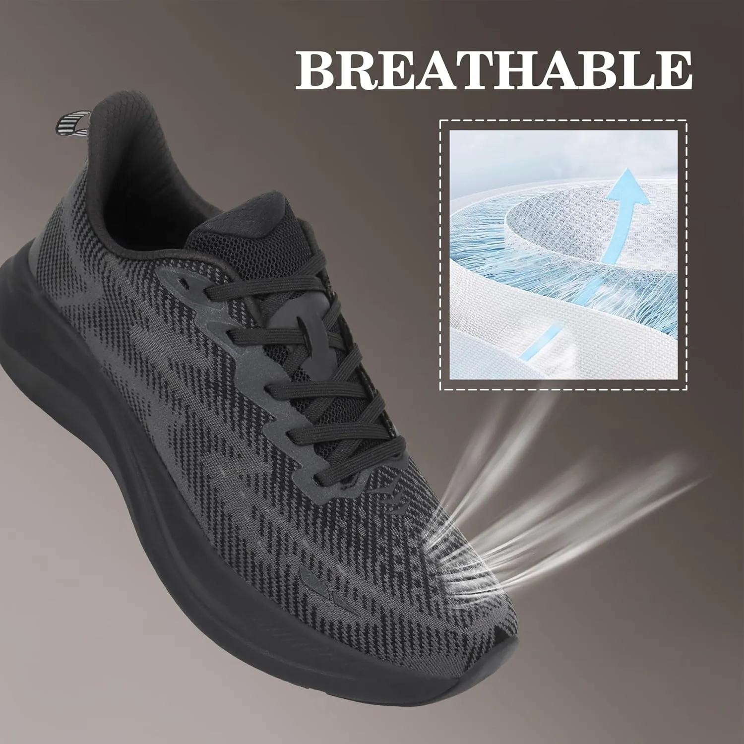 Hawkwell Men's Cloud Zero Active Cushion Breathable Tennis Walking Running Gym Workout Jogging Fashion Sneakers Medical Work Shoes