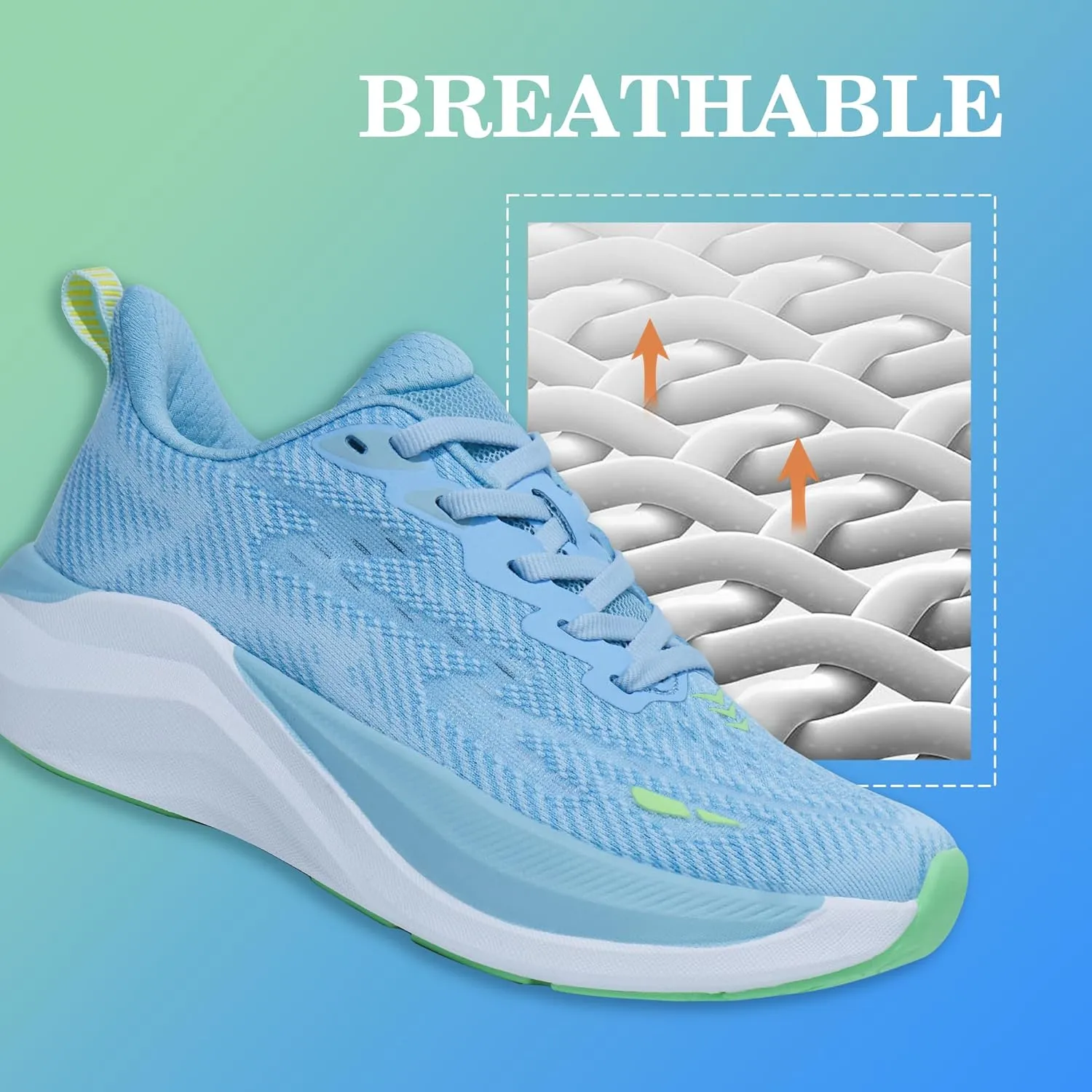 Hawkwell Women's Cloud Zero Active Cushion Breathable Tennis Walking Fashion Sneakers Gym Medical Work Shoes
