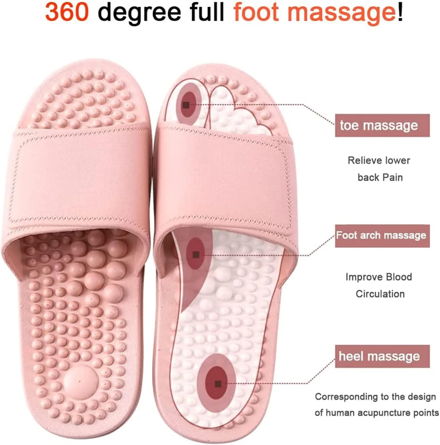 Health Foot Massage Slippers Acupressure Point Care Magnet Therapy Promoting Blood Circulation Myofascial Release Trigger Point Acupuncture Relaxation Gifts for Parents