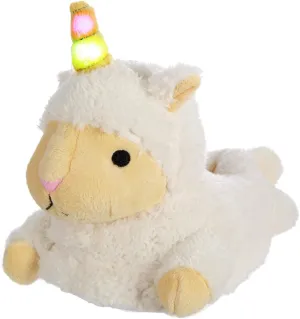 Hello LLamas - Unicorn Narwhal Lamb Slippers for Women and Girls with Light up LED Horn