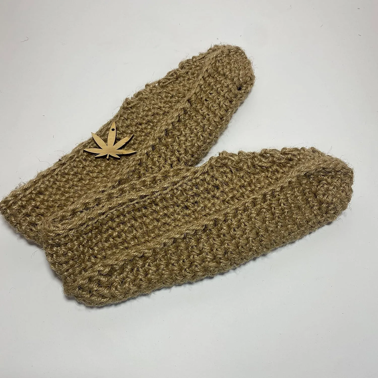 Hemp Hand knit Wool Slippers Men's-Women's-Unisex-Hemp home slippers-slipper shoes (10 US MAN)