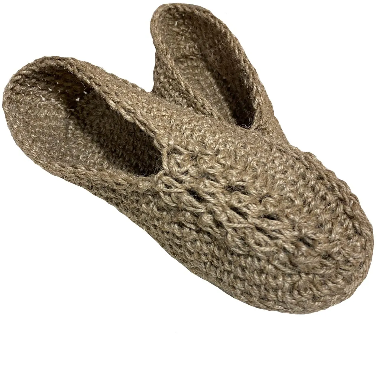 Hemp Hand knit Wool Slippers Men's-Women's-Unisex-Hemp home slippers-slipper shoes (8 US MAN)