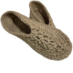 Hemp Hand knit Wool Slippers Men's-Women's-Unisex-Hemp home slippers-slipper shoes (8 US MAN)
