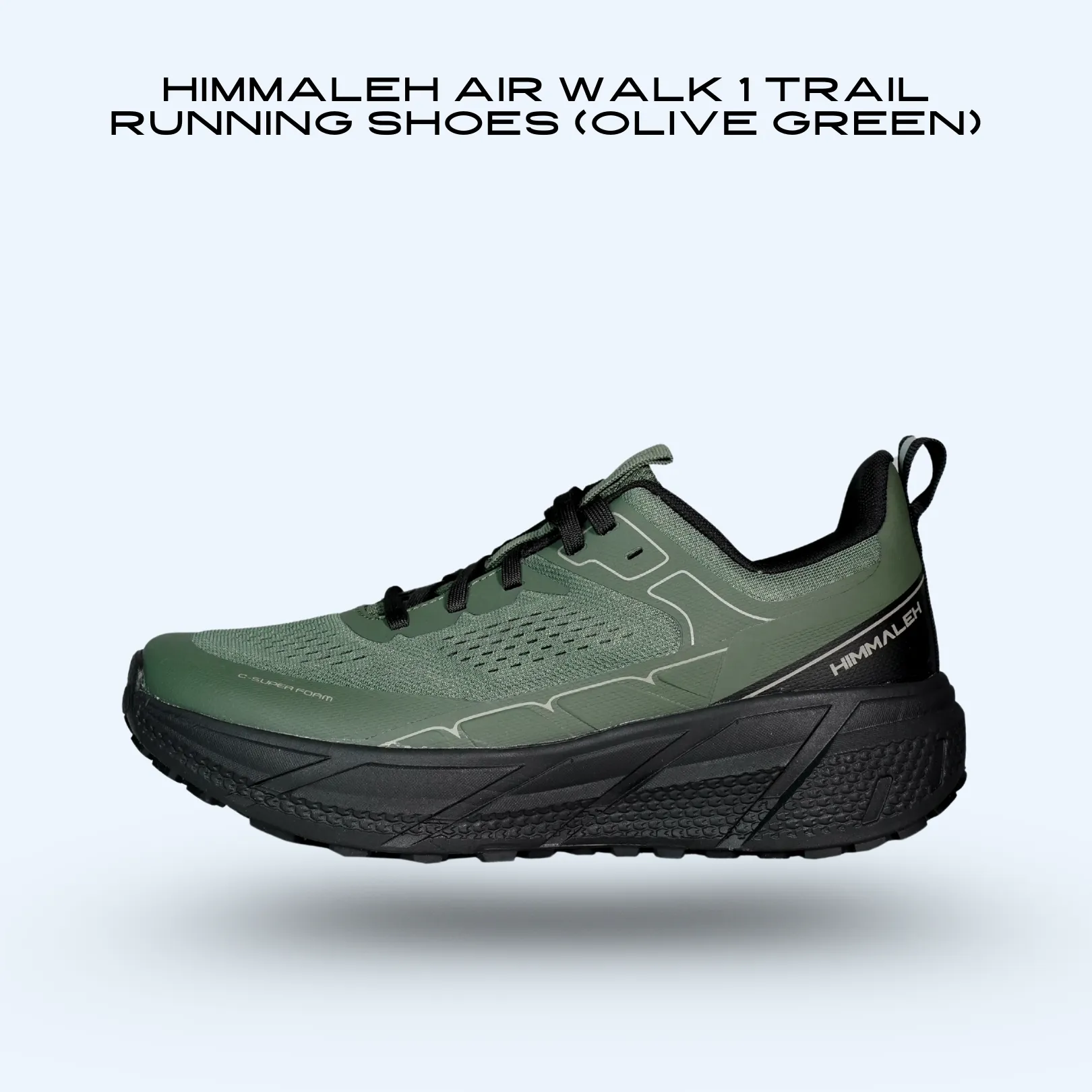 HIMMALEH AIR WALK 1 TRAIL RUNNING SHOES (OLIVE GREEN)