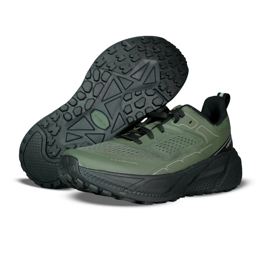 HIMMALEH AIR WALK 1 TRAIL RUNNING SHOES (OLIVE GREEN)