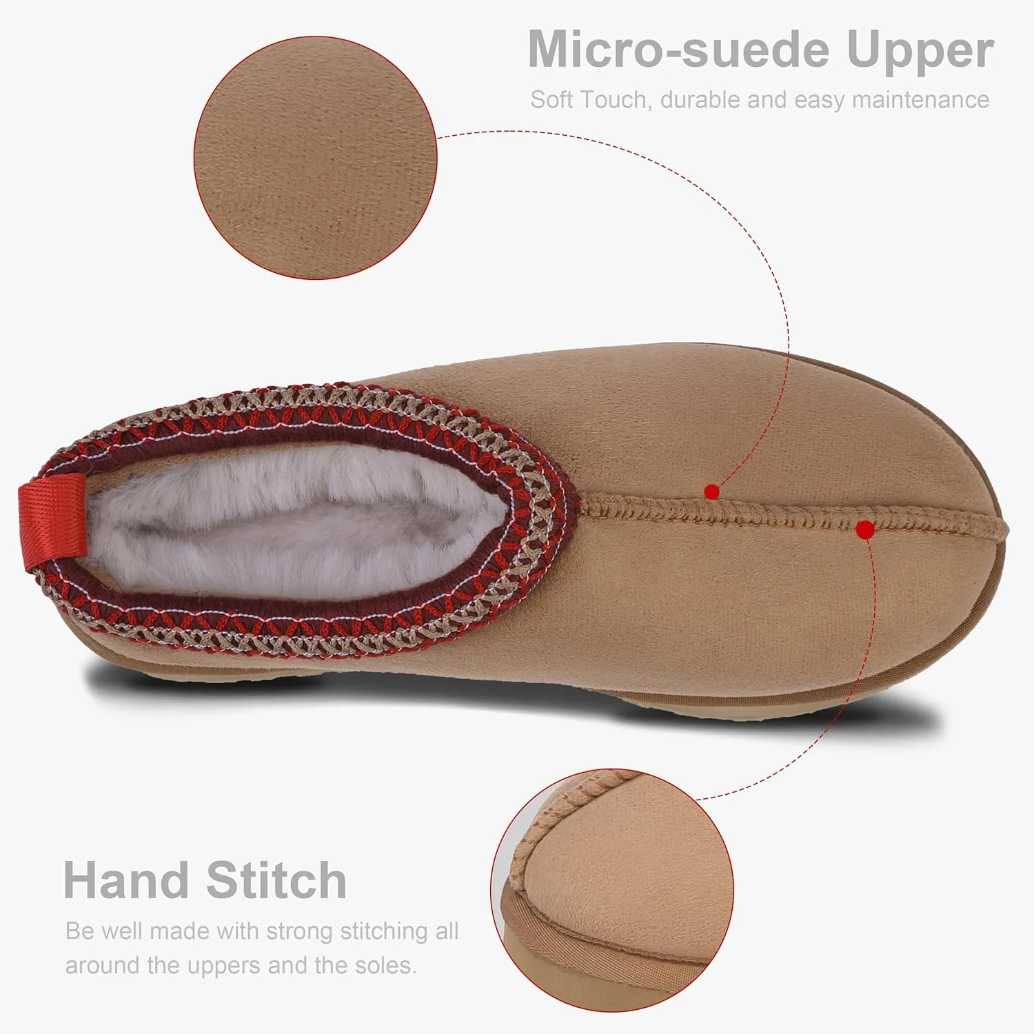 Home Slipper Platform Slippers for Women Indoor Outdoor Mini Boots Non-slip Plush Lining Slip On House Shoes