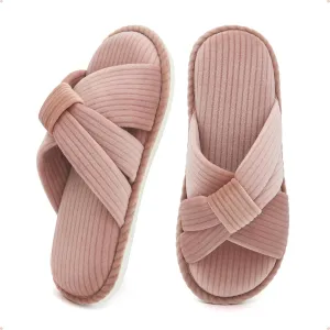 House Slippers for Women Indoor Cute Comfy Open Toe Crossband Slipper for Woman Girls and Ladies use in Bedroom, Living room and Outdoor around the Home