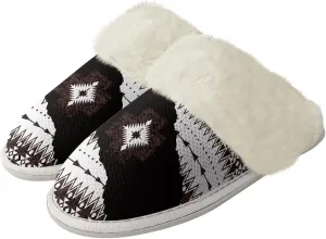 Howilath Western Aztec Fuzzy Slippers Women Warm House Shoes with Anti-Skid Sole Plush Slippers