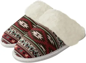 Howilath Western Aztec Fuzzy Slippers Women Warm House Shoes with Anti-Skid Sole Plush Slippers