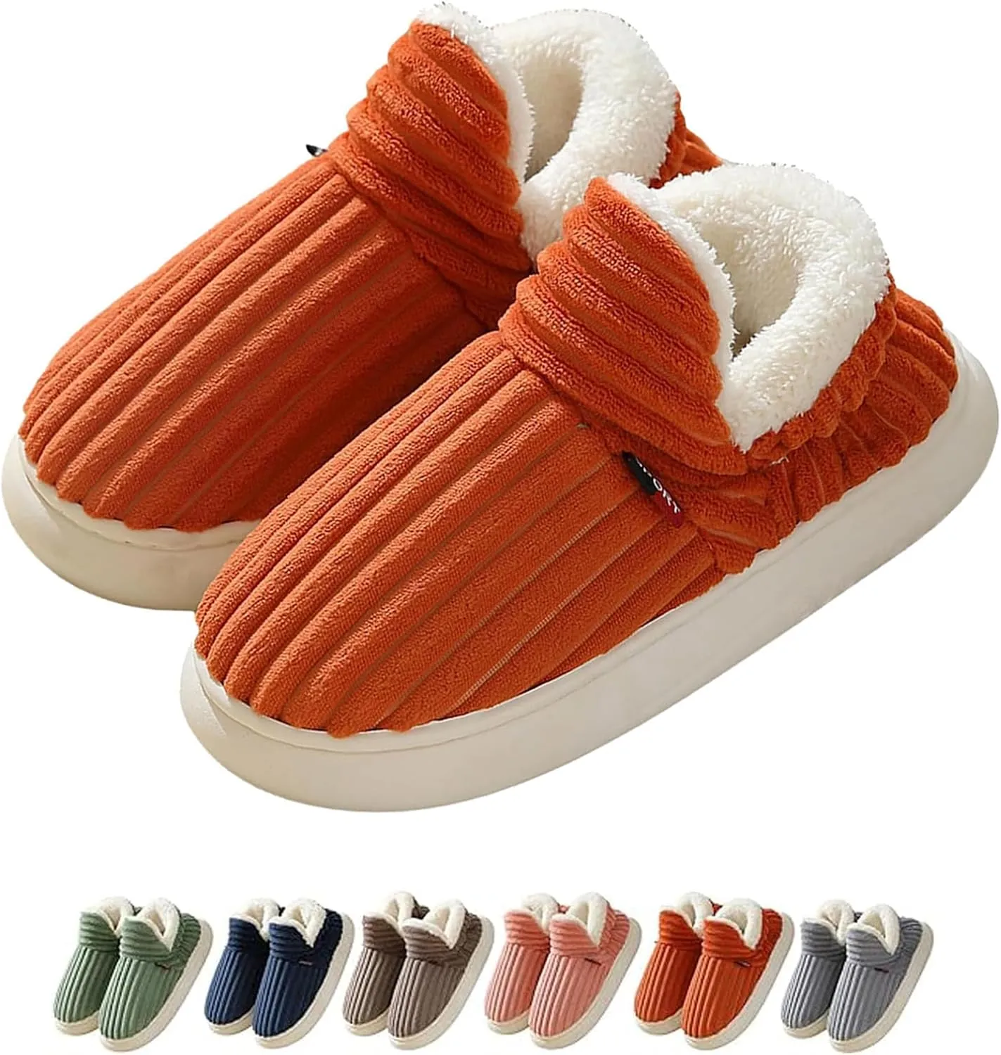 Hrtesus Pluffi The Cozy & Stylish Slipper, Pluffi Slipper Booties for Women Men, Warm Plush Lining House Slippers