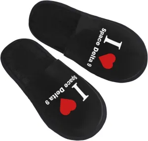 I love Space Delta 9 Slippers Winter Indoor and Outdoor Slipper Warm Cozy Soft Lightweight House Shoes Fuzzy Slip-On Slipper Large