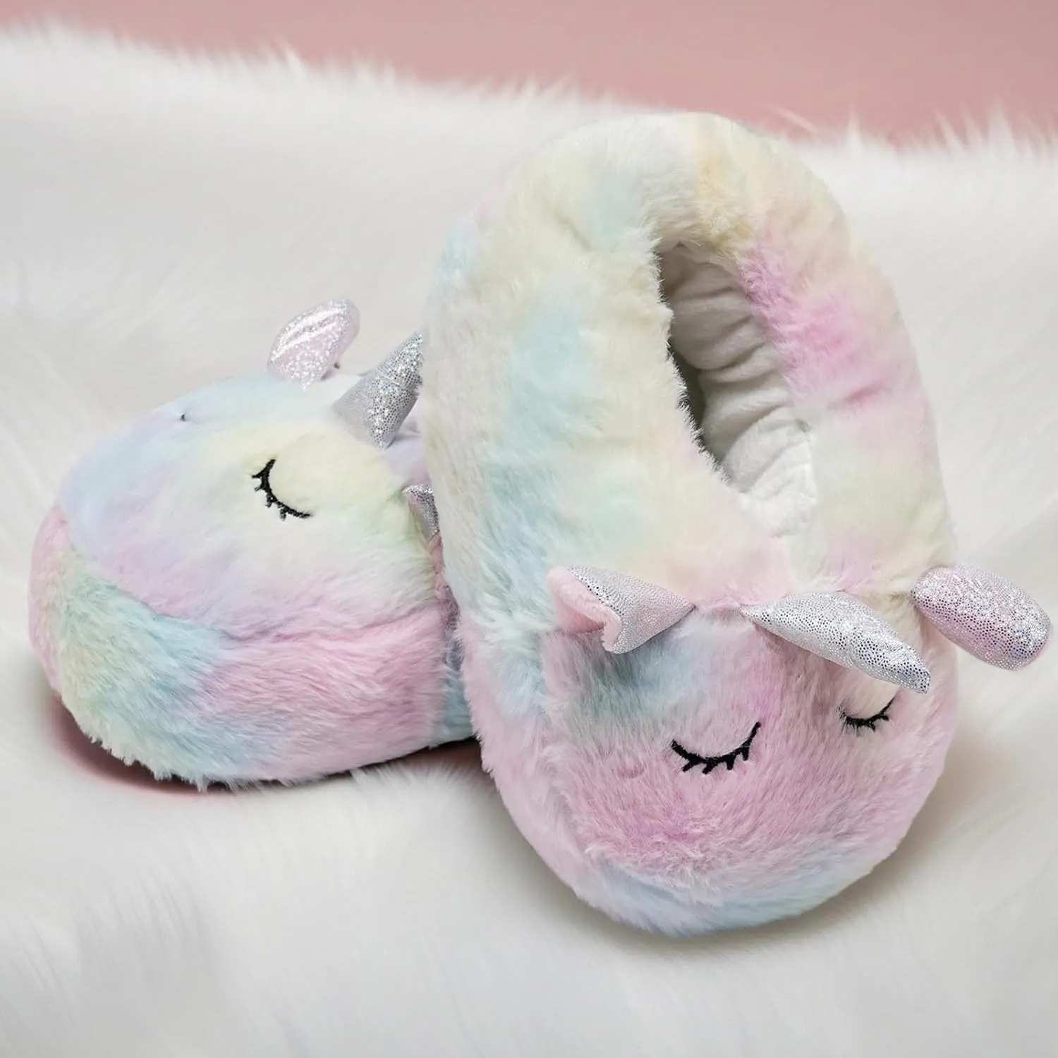 IceUnicorn Toddler Slippers Kids Cute Funny Animal House Shoes Girls Boys Christmas Fluffy Bedroom Indoor Slipper, Cat, Bunny, Unicorn, Dinosaur, Fox, Cow