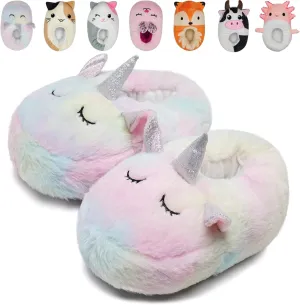 IceUnicorn Toddler Slippers Kids Cute Funny Animal House Shoes Girls Boys Christmas Fluffy Bedroom Indoor Slipper, Cat, Bunny, Unicorn, Dinosaur, Fox, Cow