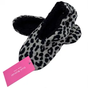 Isaac Mizrahi Leopard Sherpa Lined Slippers Cozy and Stylish Footwear (Size Large, MOQ-15)