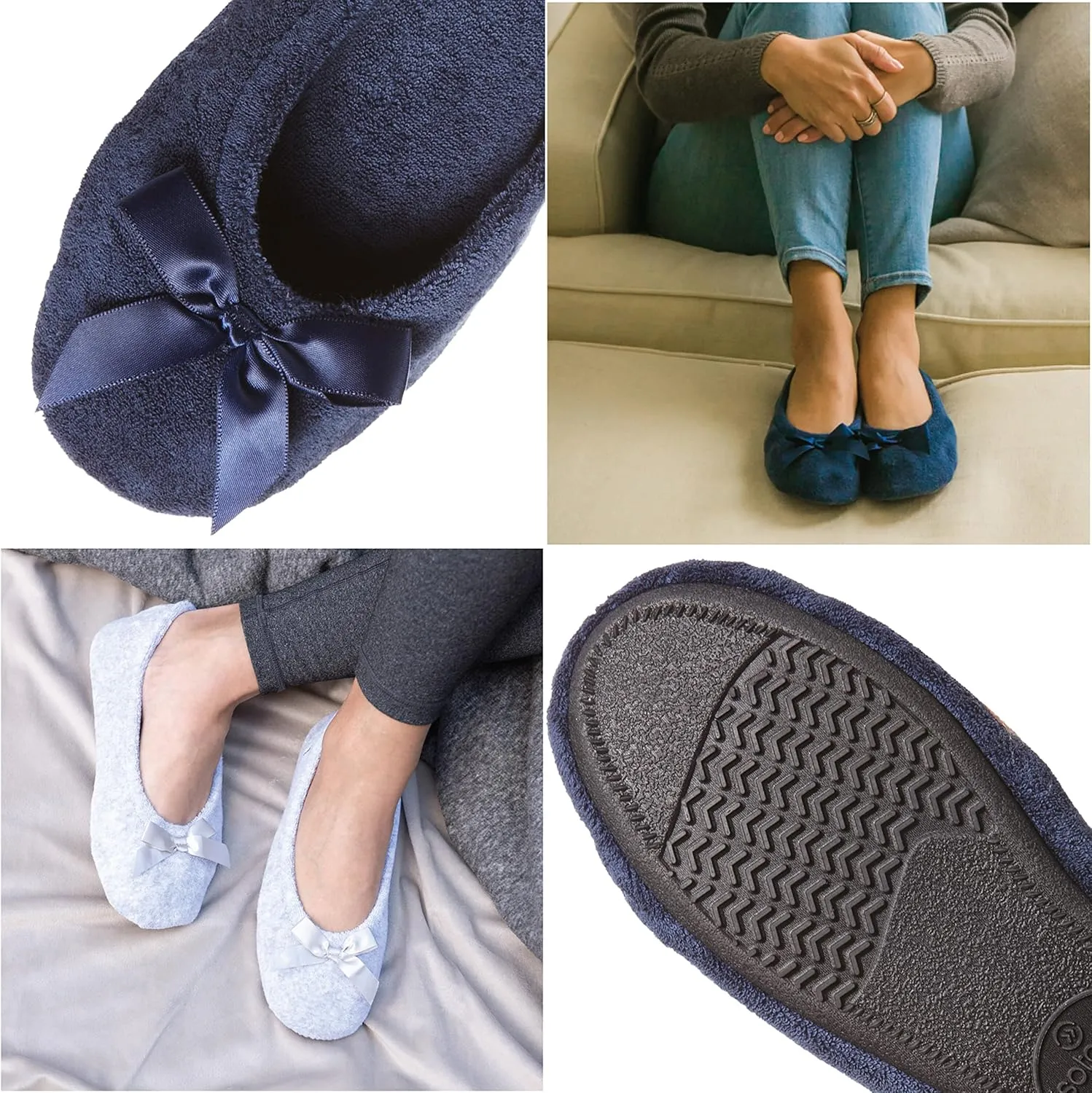 isotoner Women's Terry Ballerina Slipper Clog