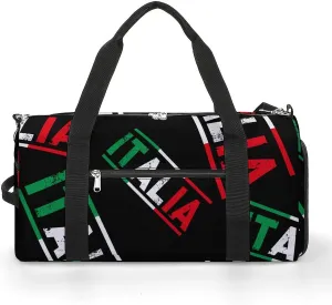 Italy Flag Sports Gym Bag With Shoes Compartment Lightweight Duffel Carryon Overnight Travel Pack