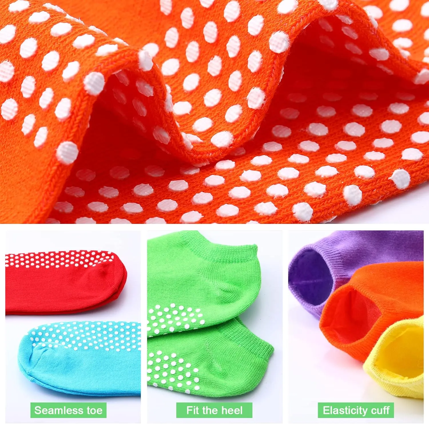 Janmercy 36 Pairs Non Slip Socks Women's Sports Yoga Pilates Socks Slipper Socks with Grippers