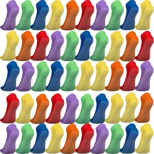 Janmercy 36 Pairs Non Slip Socks Women's Sports Yoga Pilates Socks Slipper Socks with Grippers