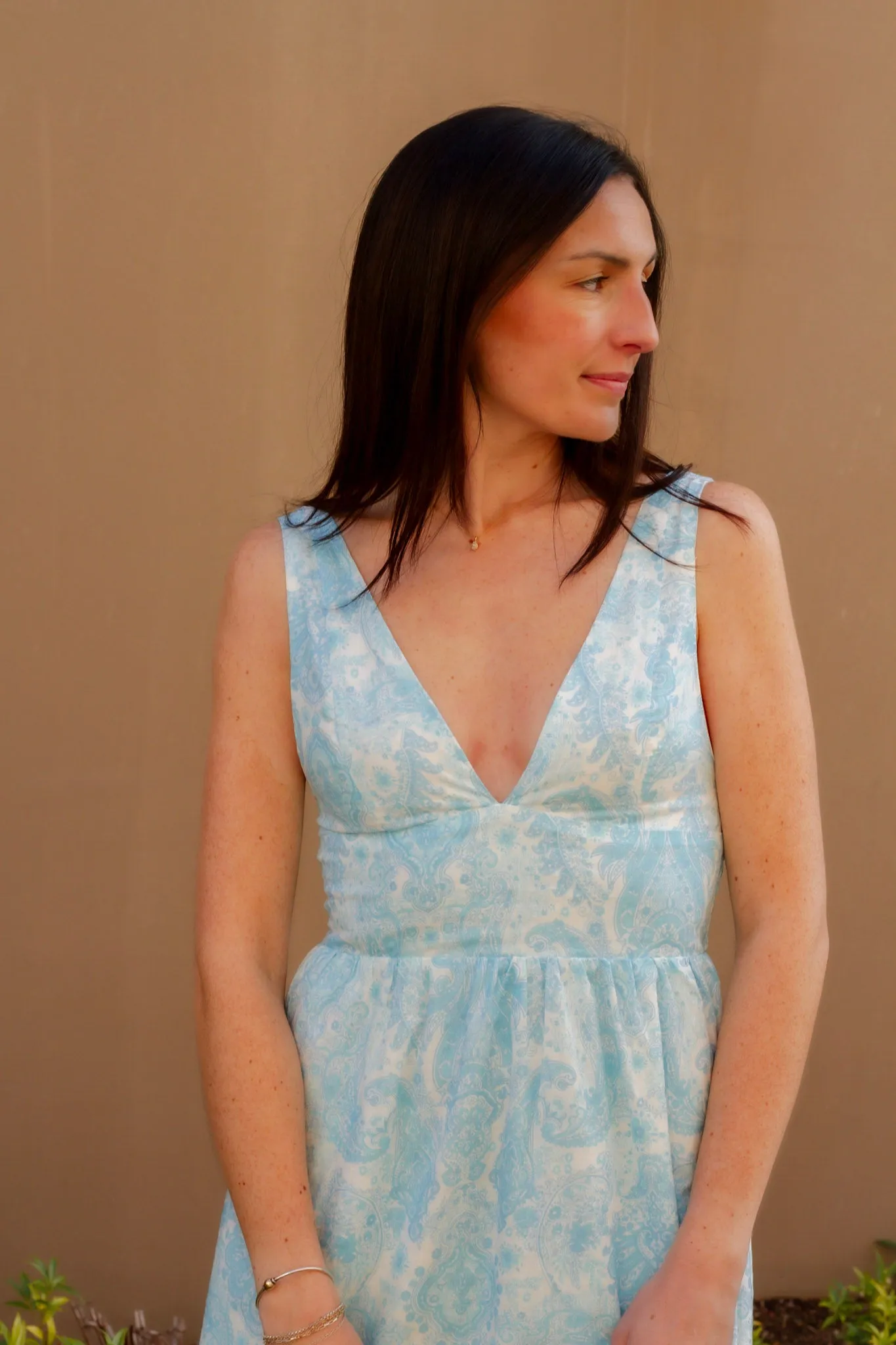 Jean Paisley Maxi Dress