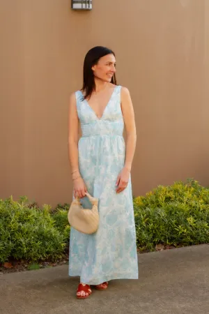 Jean Paisley Maxi Dress