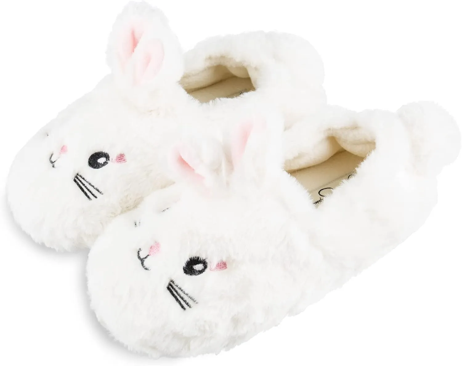 Jessica Simpson Girl's Cute and Cozy Plush Slip on House Slippers with Memory Foam