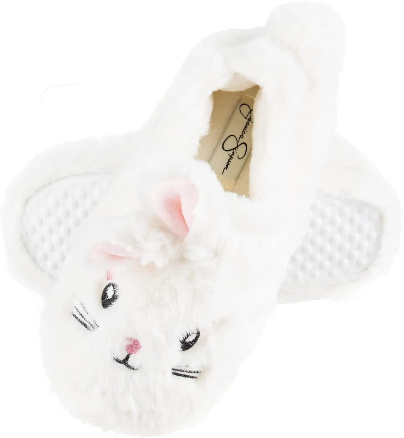 Jessica Simpson Girl's Cute and Cozy Plush Slip on House Slippers with Memory Foam