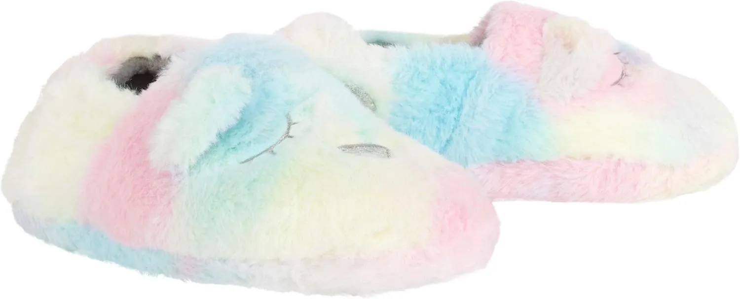 Jessica Simpson Girl's Cute and Cozy Plush Slip on House Slippers with Memory Foam