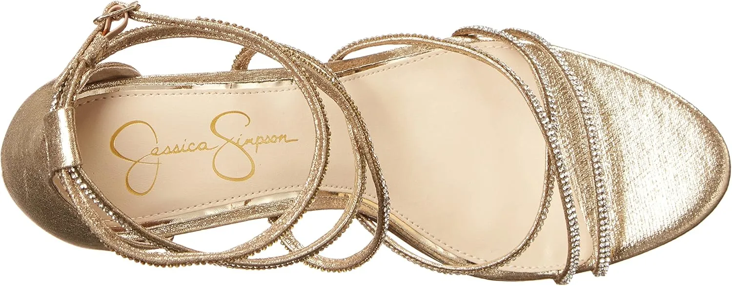 Jessica Simpson Womens Jaeya Rhinestone Strappy Dress Sandals